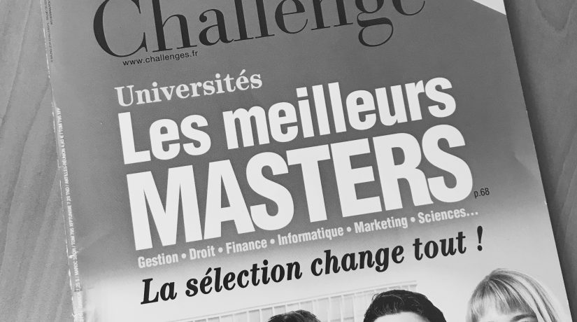 Le master A2I classé parmi les meilleurs masters selon le magazine “Challenges”