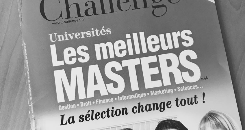 Le master A2I classé parmi les meilleurs masters selon le magazine “Challenges”