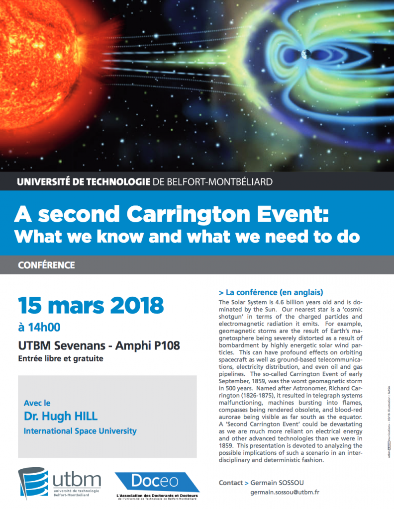 Conférence “A second Carrington Event What we know and what we need to