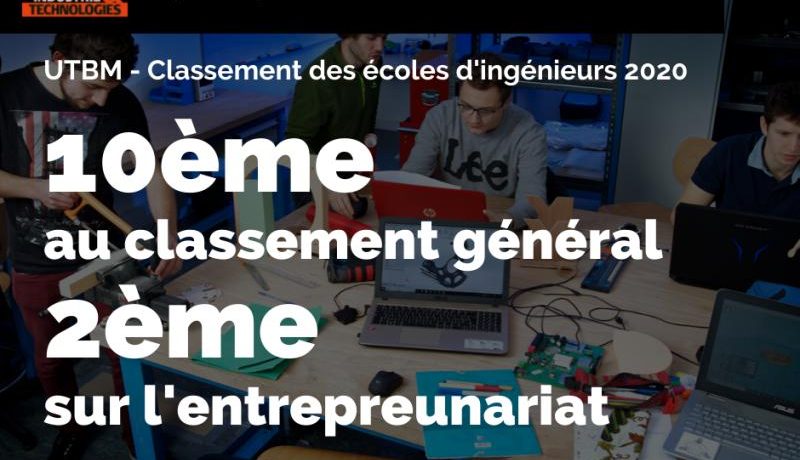 Classement Industrie et Technologie 2020 : L’UTBM entre dans le TOP 10 des d’ingénieurs Françaises